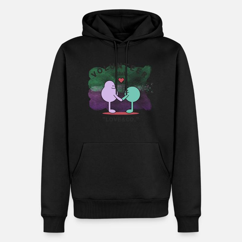 Valentin - Sweat à capuche Premium bio Homme - noir