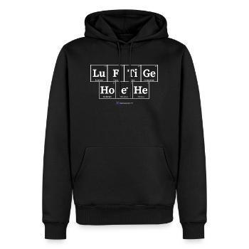 luftige Hoehe (dunkle Stoffe) - Männer Premium Bio Hoodie - Schwarz - Vorne - Nico (187cm)
