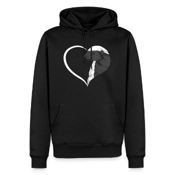 Herz süßer Honigdachs - Männer Premium Bio Hoodie - Schwarz - Vorne - Nico (187cm)