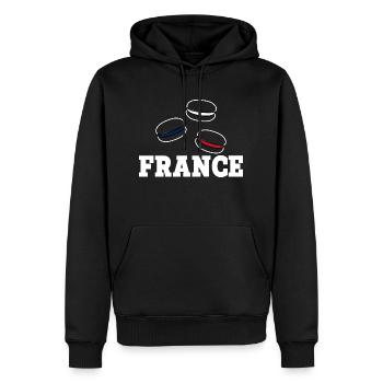 FRANKREICH Flagge und Emblem von Frankreich. Ertragen - Männer Premium Bio Hoodie - Schwarz - Vorne - Nico (187cm)