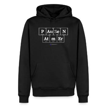Pausen Atmer (dunkle Stoffe) - Männer Premium Bio Hoodie - Schwarz - Vorne - Nico (187cm)