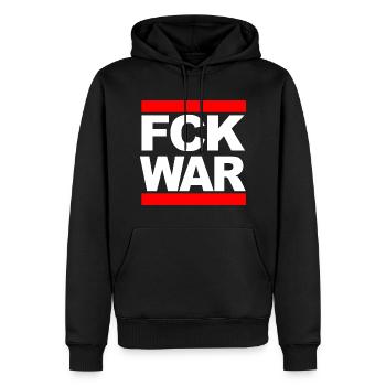 Fuck Guerre - Sweat à capuche Premium bio Homme - noir - Devant - Nico (187cm)