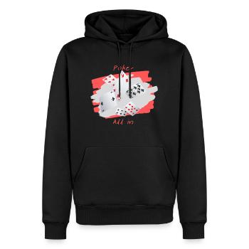 Poker All in - Sweat à capuche Premium bio Homme - noir - Devant - Nico (187cm)