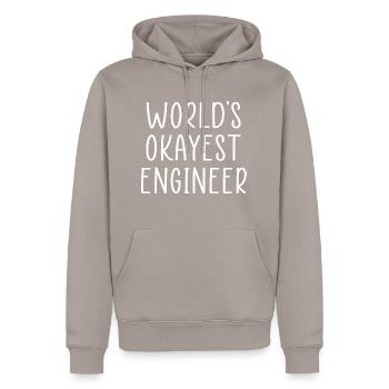 devis d’ingénieur - Sweat à capuche Premium bio Homme - taupe - Devant - Nico (187cm)