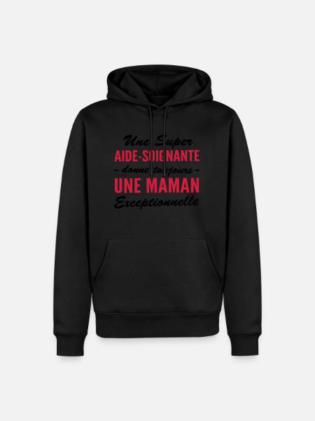 super aide-soignante - maman exceptionnelle - Sweat à capuche Premium bio Homme - noir