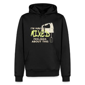 J’ai des sentiments mitigés à propos de cette cuisson rétro - Sweat à capuche Premium bio Homme - noir - Devant - Nico (187cm)