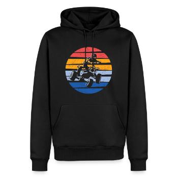 Conducteur de VTT Quad Quad - Sweat à capuche Premium bio Homme - noir - Devant - Nico (187cm)