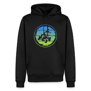 Pilote de VTT Retro Design Quad Quad Quad Bike - Sweat à capuche Premium bio Homme - noir - Devant - Nico (187cm)