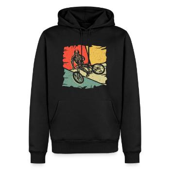 Mountain Bike Bike Cyclist Mountain Bike - Men’s Premium Organic Hoodie - black - Front - Nico (187cm)