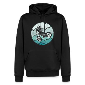 VTT Fahrrad Mountainbike - Sweat à capuche Premium bio Homme - noir - Devant - Nico (187cm)