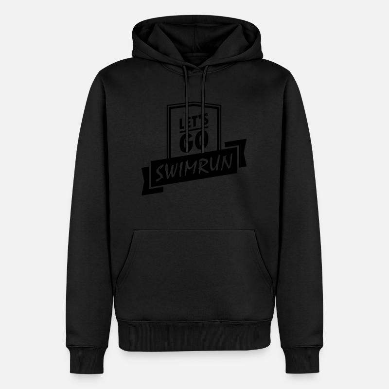 Lass s GO Swimrun - Männer Premium Bio Hoodie - Schwarz