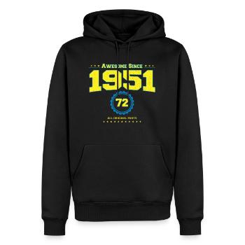 Awesome 1951 Shirt für Männer Frauen 72 Jahre alt 72. - Männer Premium Bio Hoodie - Schwarz - Vorne - Nico (187cm)