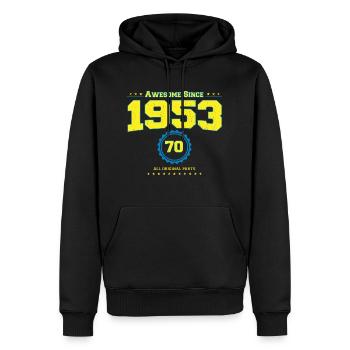 Awesome 1953 Shirt für Männer Frauen 70 Jahre alt 70th - Männer Premium Bio Hoodie - Schwarz - Vorne - Nico (187cm)