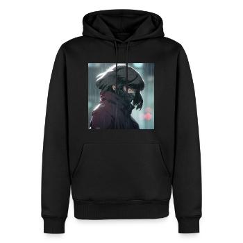 Cybernetic Mystery: Beautiful Anime Girl avec un - Sweat à capuche Premium bio Homme - noir - Devant - Nico (187cm)