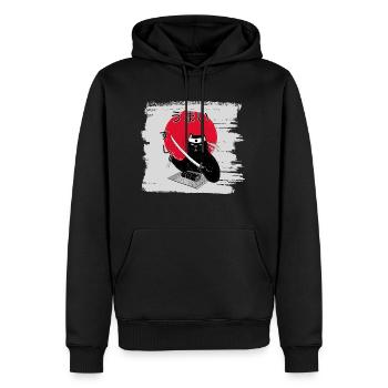 Ninja Sushi Katze - Männer Premium Bio Hoodie - Schwarz - Vorne - Nico (187cm)