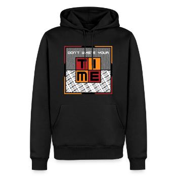 Dont waste your time - Männer Premium Bio Hoodie - Schwarz - Vorne - Nico (187cm)