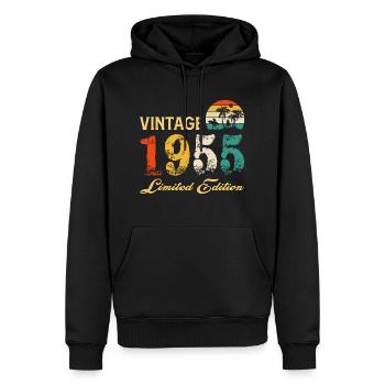 Vintage 1955 Limited Edition Made In 1955 Birthday - Men’s Premium Organic Hoodie - black - Front - Nico (187cm)