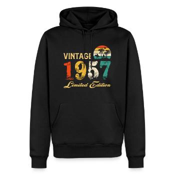 Vintage 1957 Limited Edition Made In 1957 Birthday - Men’s Premium Organic Hoodie - black - Front - Nico (187cm)