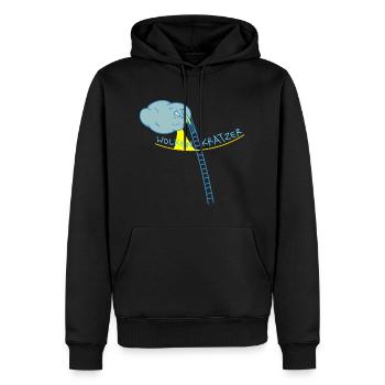 Hoffnung auf Sonne - Männer Premium Bio Hoodie - Schwarz - Vorne - Nico (187cm)
