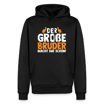 Der Großer Bruder Macht Das Schon - Männer Premium Bio Hoodie - Schwarz - Vorne - Nico (187cm)