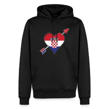 Kroatien Flagge Herz verliebt - Männer Premium Bio Hoodie - Schwarz - Vorne - Nico (187cm)
