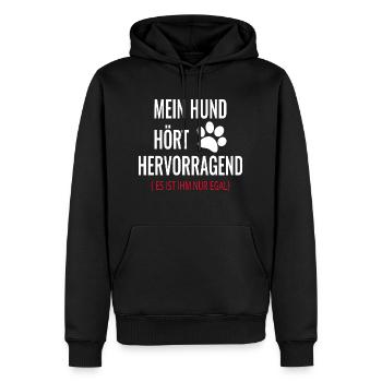 Hund Lustiger Spruch für Hundeliebhaber - Männer Premium Bio Hoodie - Schwarz - Vorne - Nico (187cm)
