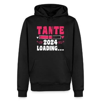 Werdende Tante 2024 - Männer Premium Bio Hoodie - Schwarz - Vorne - Nico (187cm)
