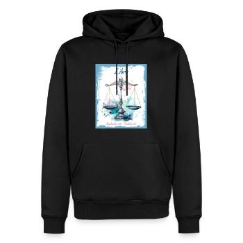 Zodiac Signs in Watercolor: Libra the Scales - Men’s Premium Organic Hoodie - black - Front - Nico (187cm)