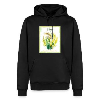 Signes du zodiaque à l’aquarelle : Vierge la moissonneur - Sweat à capuche Premium bio Homme - noir - Devant - Nico (187cm)