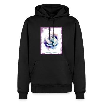 Zodiac Signs in Watercolor: Pisces the Fish - Men’s Premium Organic Hoodie - black - Front - Nico (187cm)