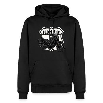 Chopper // Custom // Motorcycle - Men’s Premium Organic Hoodie - black - Front - Nico (187cm)