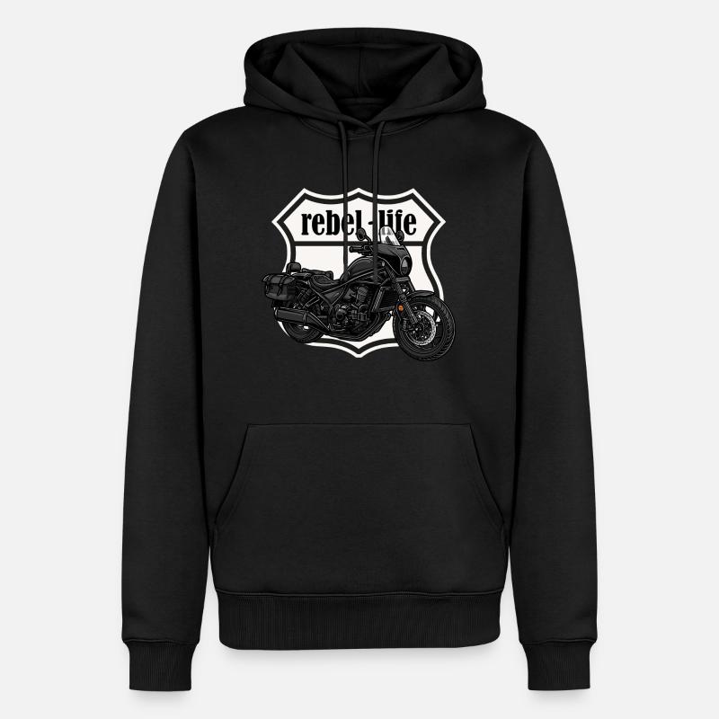 Chopper // Custom // Motorrad - Männer Premium Bio Hoodie - Schwarz