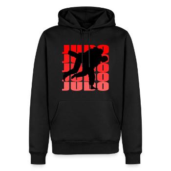 Judo - Sweat à capuche Premium bio Homme - noir - Devant - Nico (187cm)