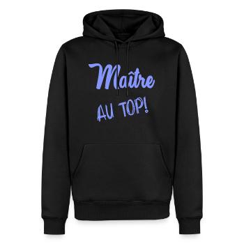 MEISTER - Männer Premium Bio Hoodie - Schwarz - Vorne - Nico (187cm)