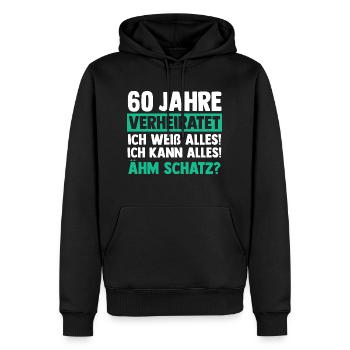 Ehe Diamantene Hochzeit 60 Jahre Verheiratet Hochz - Männer Premium Bio Hoodie - Schwarz - Vorne - Nico (187cm)