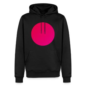 Kreis in warmen Rot - Männer Premium Bio Hoodie - Schwarz - Vorne - Nico (187cm)