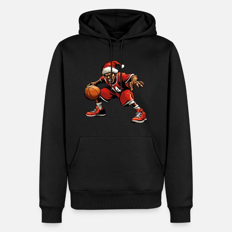 Basketteur Noël - Sweat à capuche Premium bio Homme - noir