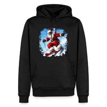 Christmas Skiers - Men’s Premium Organic Hoodie - black - Front - Nico (187cm)