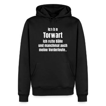 Le gardien de but sauve des ballons - Sweat à capuche Premium bio Homme - noir - Devant - Nico (187cm)