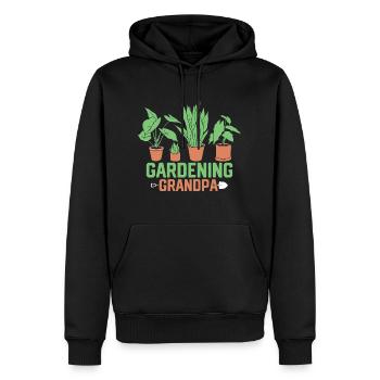 Jardinage Jardin botanique de grand-père - Sweat à capuche Premium bio Homme - noir - Devant - Nico (187cm)