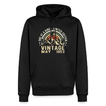 May 1953 - May 1953 - Men’s Premium Organic Hoodie - black - Front - Nico (187cm)