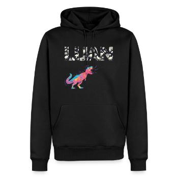 LUAN - Schöner Jungen Name mit süßen Dinosaurier - Männer Premium Bio Hoodie - Schwarz - Vorne - Nico (187cm)
