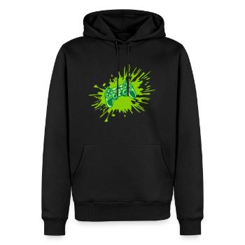Farbklecks Konsole Retro Controller - Männer Premium Bio Hoodie - Schwarz - Vorne - Nico (187cm)