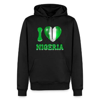 I love Nigeria - Sweat à capuche Premium bio Homme - noir - Devant - Nico (187cm)