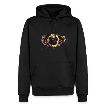 Tête de Carlin - En graffiti #4 - Sweat à capuche Premium bio Homme - noir - Devant - Nico (187cm)