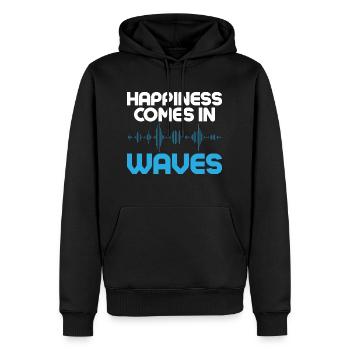 Happiness Comes In Waves Operator Amateur Radio - Männer Premium Bio Hoodie - Schwarz - Vorne - Nico (187cm)