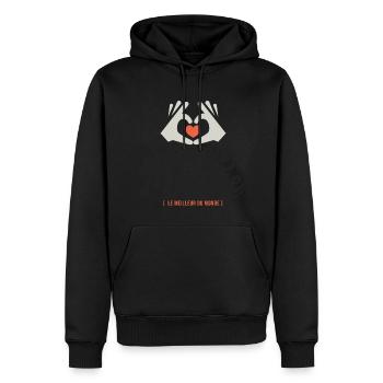 Super maitre l unique cadeau maître instituteur - Sweat à capuche Premium bio Homme - noir - Devant - Nico (187cm)