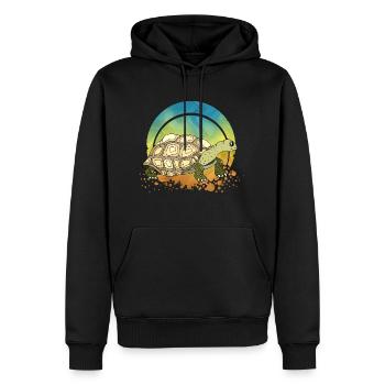 Tortue - Sweat à capuche Premium bio Homme - noir - Devant - Nico (187cm)