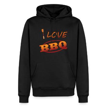 Barbecue - Sweat à capuche Premium bio Homme - noir - Devant - Nico (187cm)