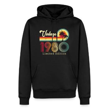 Vintage 1980 Limited Edition - Men’s Premium Organic Hoodie - black - Front - Nico (187cm)
